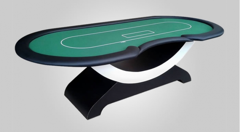 Mesa de Poker 6 Lugares Luxo tecido Verde e Coluna U - L2